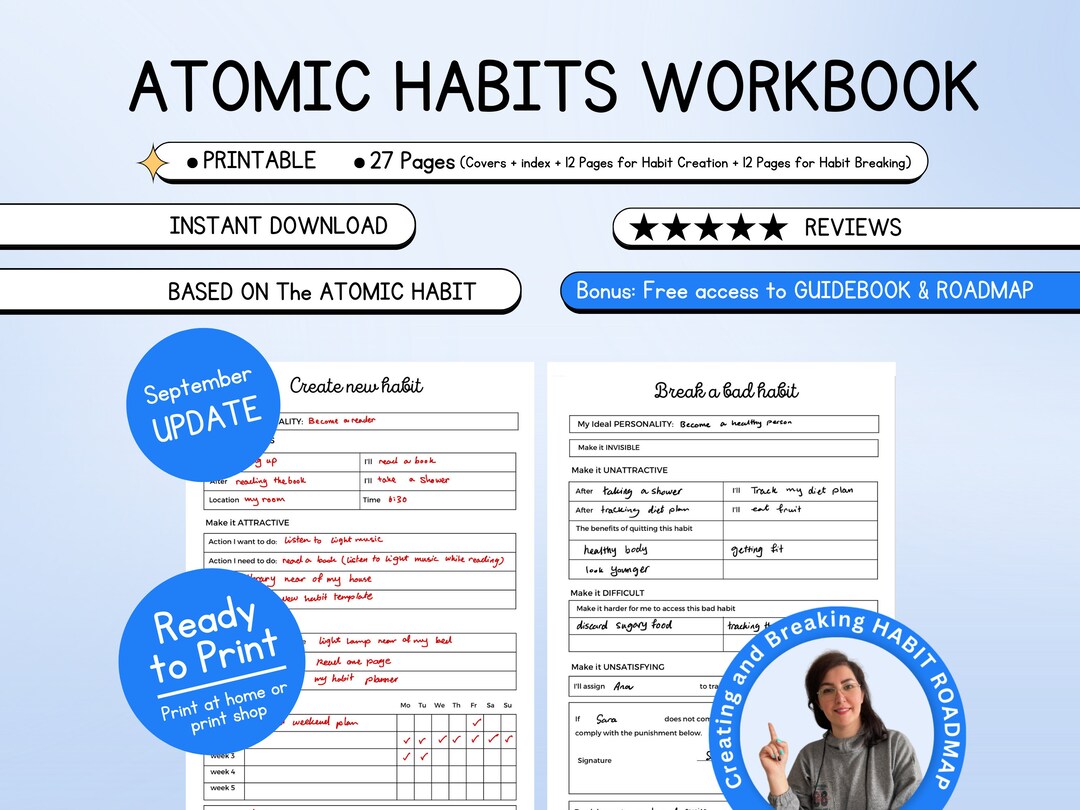 Atomic Habits Workbook, Atomic Habit Tracker, Printable Habits Workbook