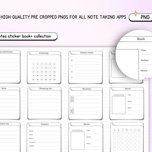 Black and White Sticky Note Insert for Planner, Shape Widget Insert ...