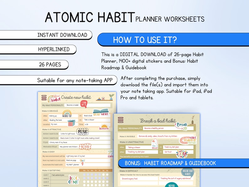 HabitSteps: Create new habit- Break bad habit template