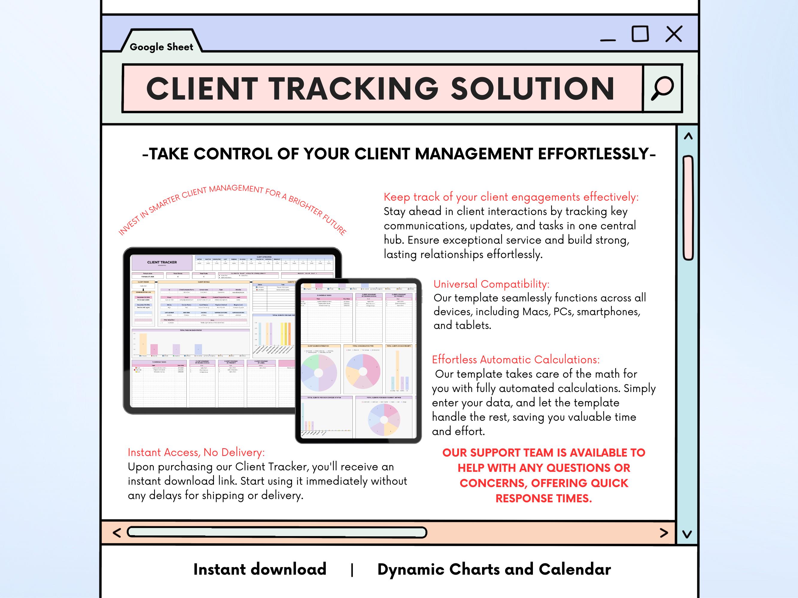 Client Tracking Spreadsheet: Small Business Google Sheets Template ...