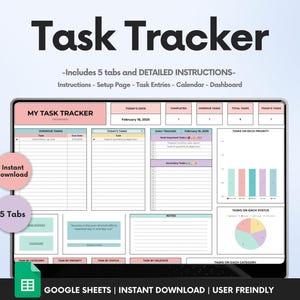 Task Tracker Google Sheets   Task To Do Google Sheets   Task Management Template Task Tracker Spreadsheet Recurring To Do List Task Tracker