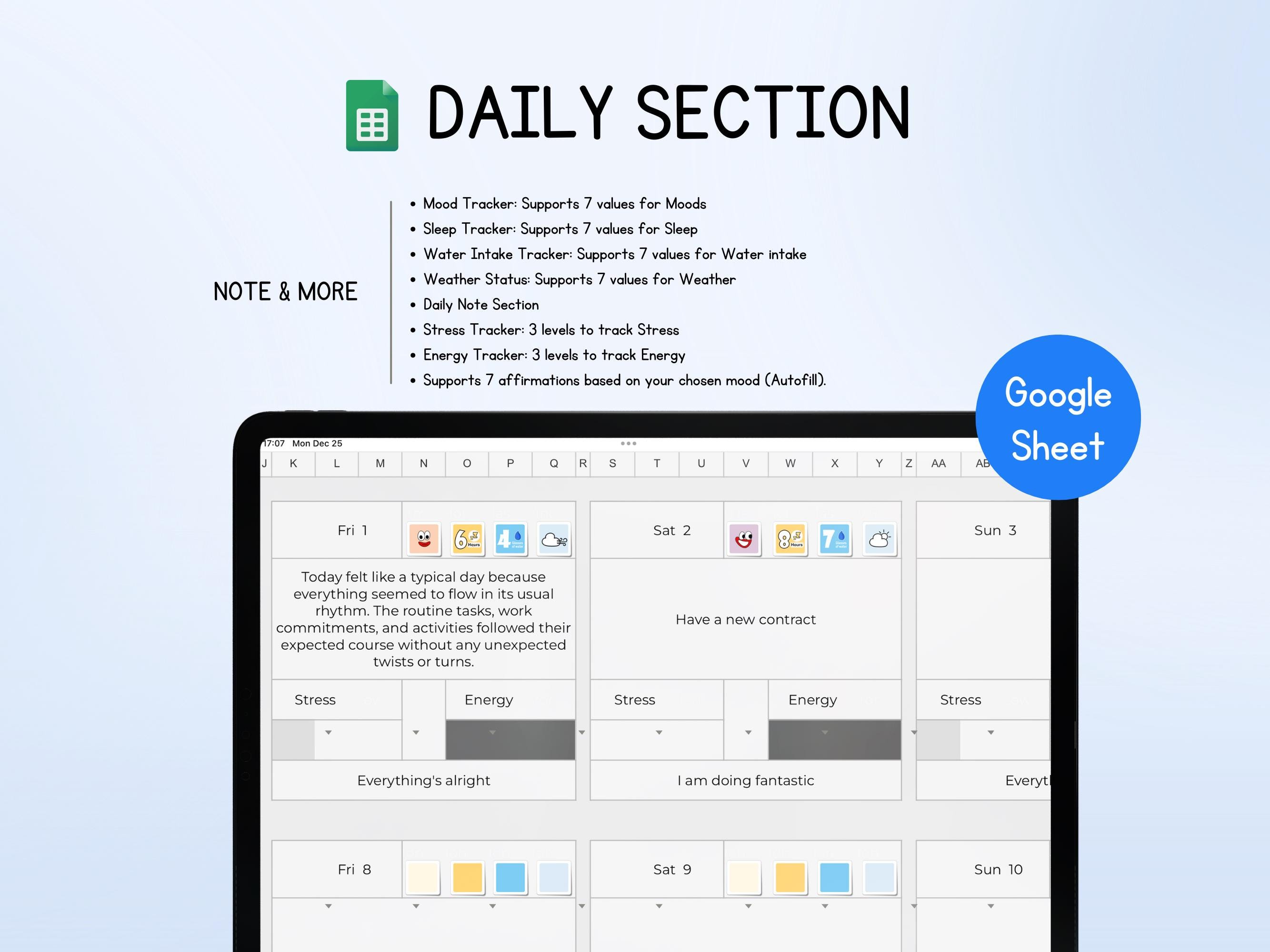 Customizable Habit Tracker Spreadsheet for Google Sheets (digital ...