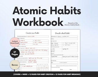 Atomic Habits Workbook: Daily, Weekly, Monthly Tracker (PDF Download A4 Size)