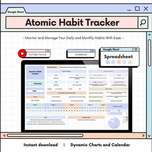 Habit Tracker Google Sheets Spreadsheet Daily Habit Planner Weekly Habits Goal Planner Dashboard Digital Daily To Do List Template