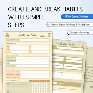12 Pages to create habit- 12 pages to break habits- covers