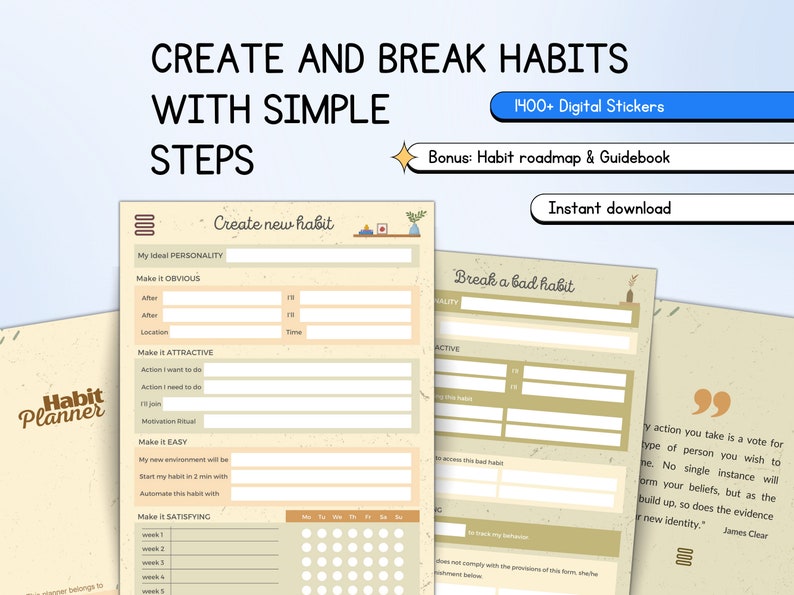 12 Pages to create habit- 12 pages to break habits- covers