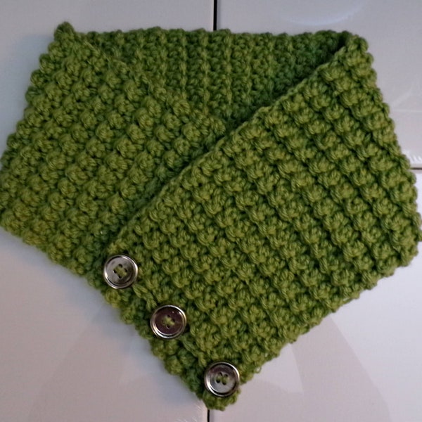 Green Goddess Handmade Crochet Cowl Scarf - Versatile Winter Style Casual Wear Trendy, Unique, Gift for Sister, Friend, Christmas, Holidays