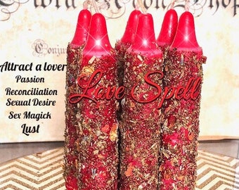 2 Love Spell Candles | Red Love Drawing Candle | Attraction Spell | Love Come To Me | Reconciliation Candle | Come Back To Me | Desire me