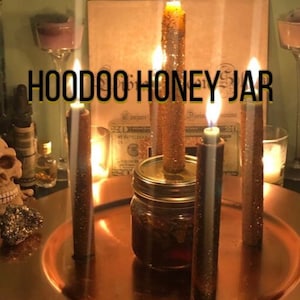 Hoodoo Honey Jar Spell | Sweeten Him Up | Money Honey Jar | Love Honey Jar | Self Love Honey Jar | Sugar Jar Spell Ancestor Money Joss paper