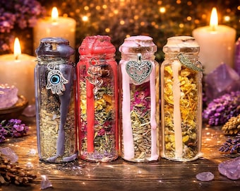 Handcrafted Spell Jar Set, Bundle, Love Jar, Self Love Jar, Prosperity Jar, Protection Jar, Money Jar
