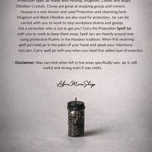 Protection Spell Jar for Evil Eye | Stop Gossip and Jealousy | Witchcraft Altar Decor | Spiritual Gift | Handcrafted Bestseller Conjure Jar image 3