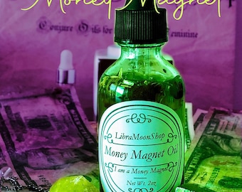 Money Magnet Conjure Oil |  Wealth Attraction Ritual | Fast Money Manifestation | Prosperity Spell | Abundance and Luck Drawing Oil