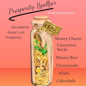 Handcrafted Money Spell Jar | Abundance | Prosperity Jar  | Good Luck | Money Candle | Intention Jar | Money Charm