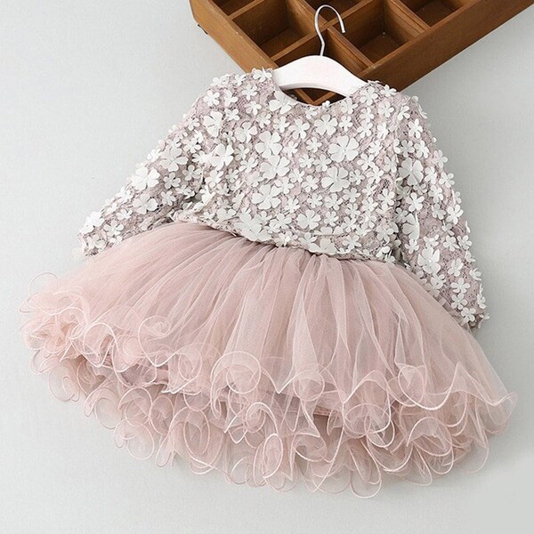 Fairy Tale Lace Tutu Baby Girls Dress-Powder main image 1