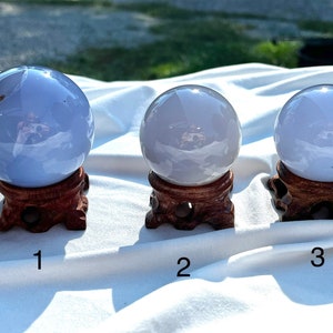 Blue Chalcedony Sphere | popular | Soothing | Self-healing | Motivation | Throat Chakra | Third Eye Chakra |  Nurturing | New Beginnings