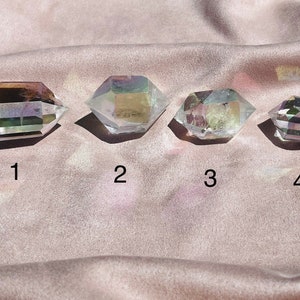 Angel Aura Quartz | Double Terminated Crystal | High Vibrational | Expands Consciousness | Optimism | Joy | Pureness | Quartz Crystal |