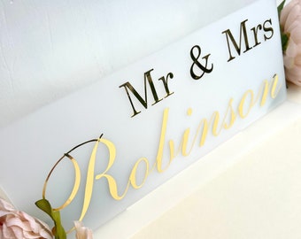 Top table sign | wedding sign | acrylic sign | big day | wedding gift | marriage | bride | groom | acrylic | personalised sign | love