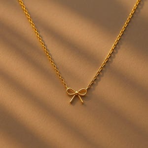 Minimalist Bow Necklace,Elegant Bow Necklace,Dainty Ribbon Necklace,Christmas Jewelery,Elegant Gift for Her,Tiny Everyday Necklace