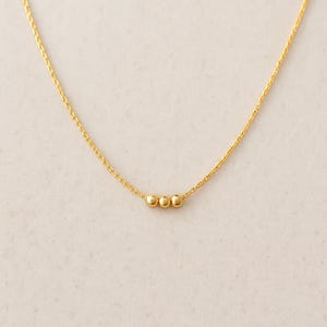 Tiny Bead Necklace - Gold Beaded Necklace - Gold Plated Necklace - Dainty Bead Necklace - Gold Beaded Choker - Dainty Gold Necklace