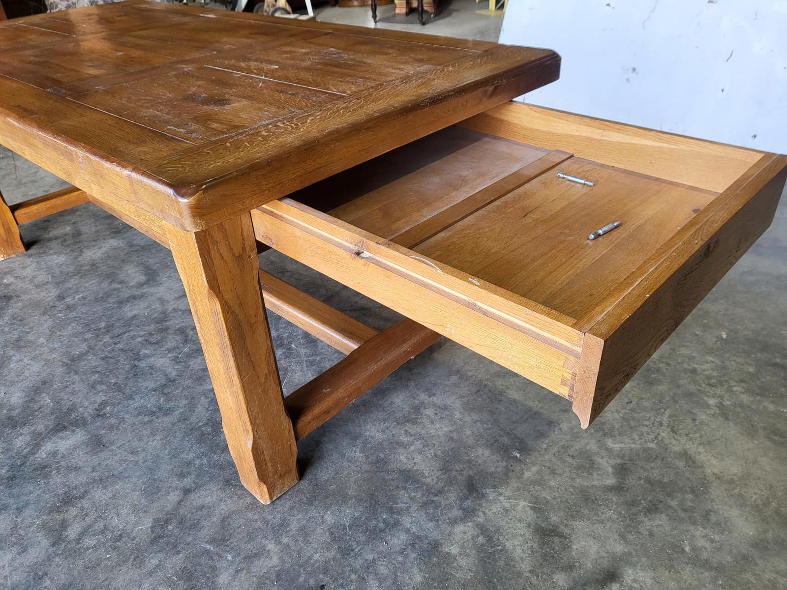 Oak Rectangular Refectory Dining Table 2 Drawers Seat 8 - Etsy UK