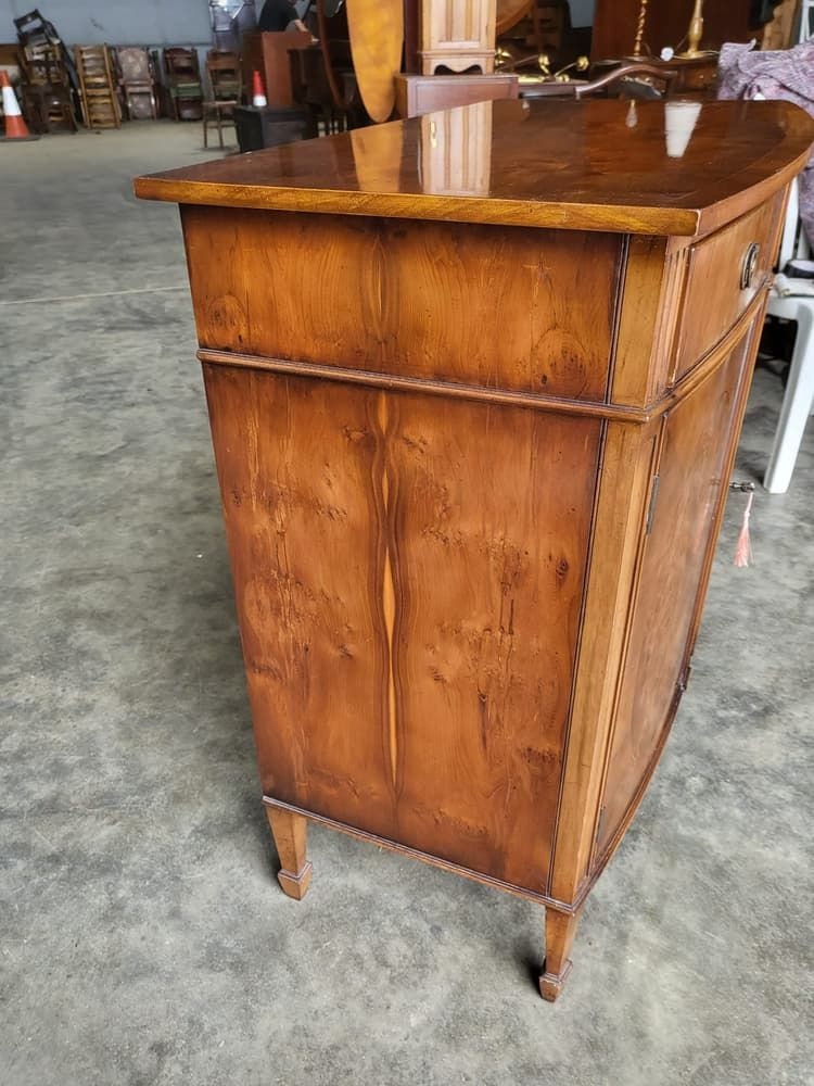 Antique Repro Yew Bow Front Sideboard Cupboard Legs Etsy