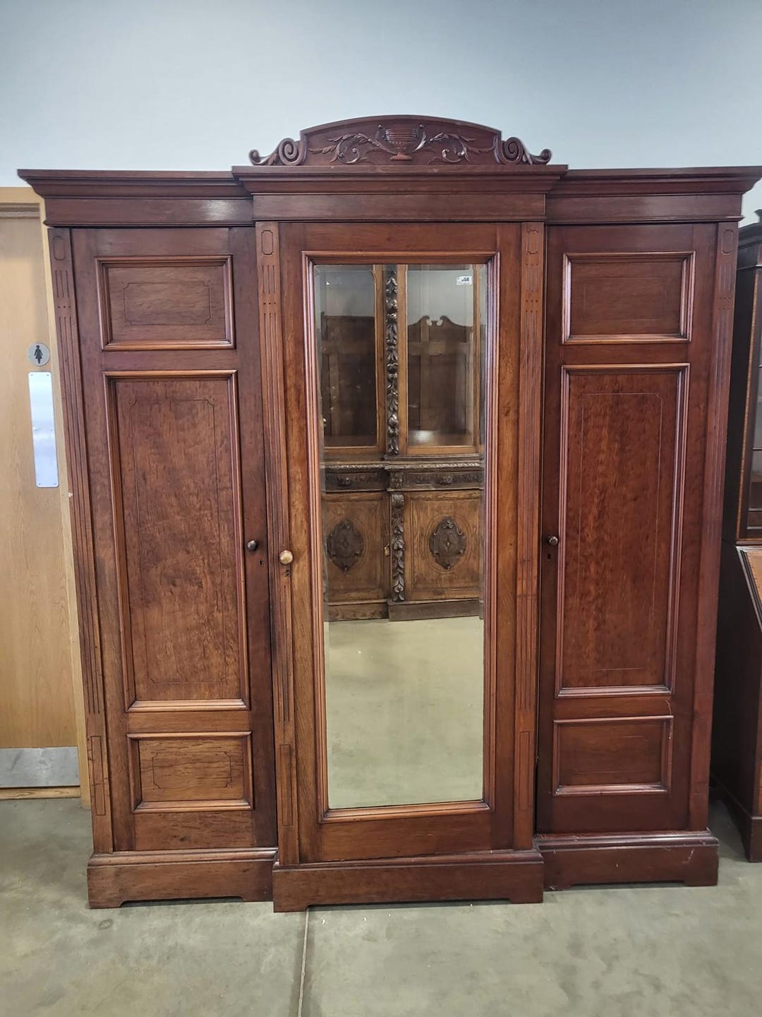 Antique Breakdown Triple Wardrobe Compactum Drawers Shelves - Etsy