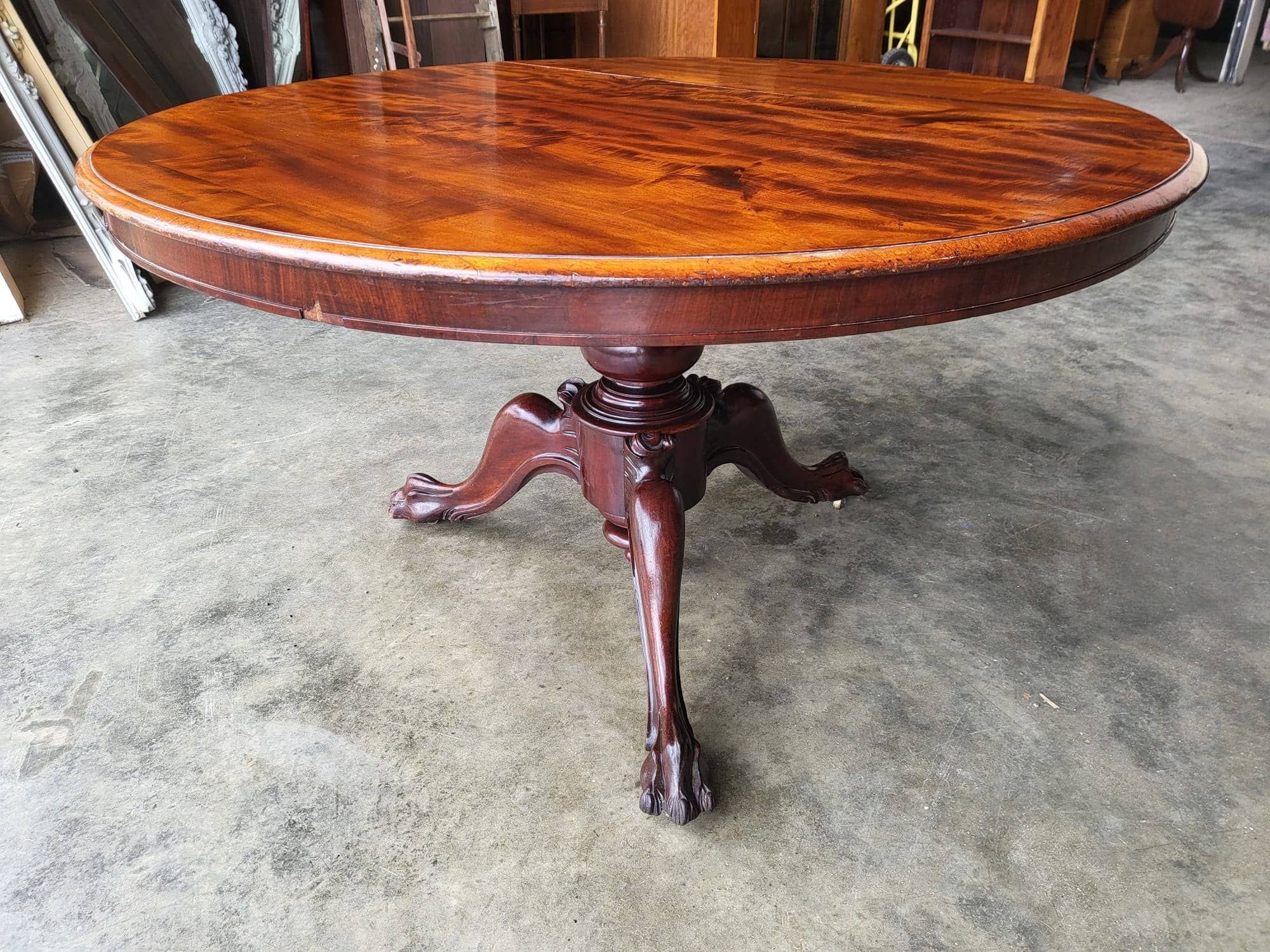 Antique Victorian Mahogany Pedestal Round Tilt Top Drop Leaf Dining Table Etsy