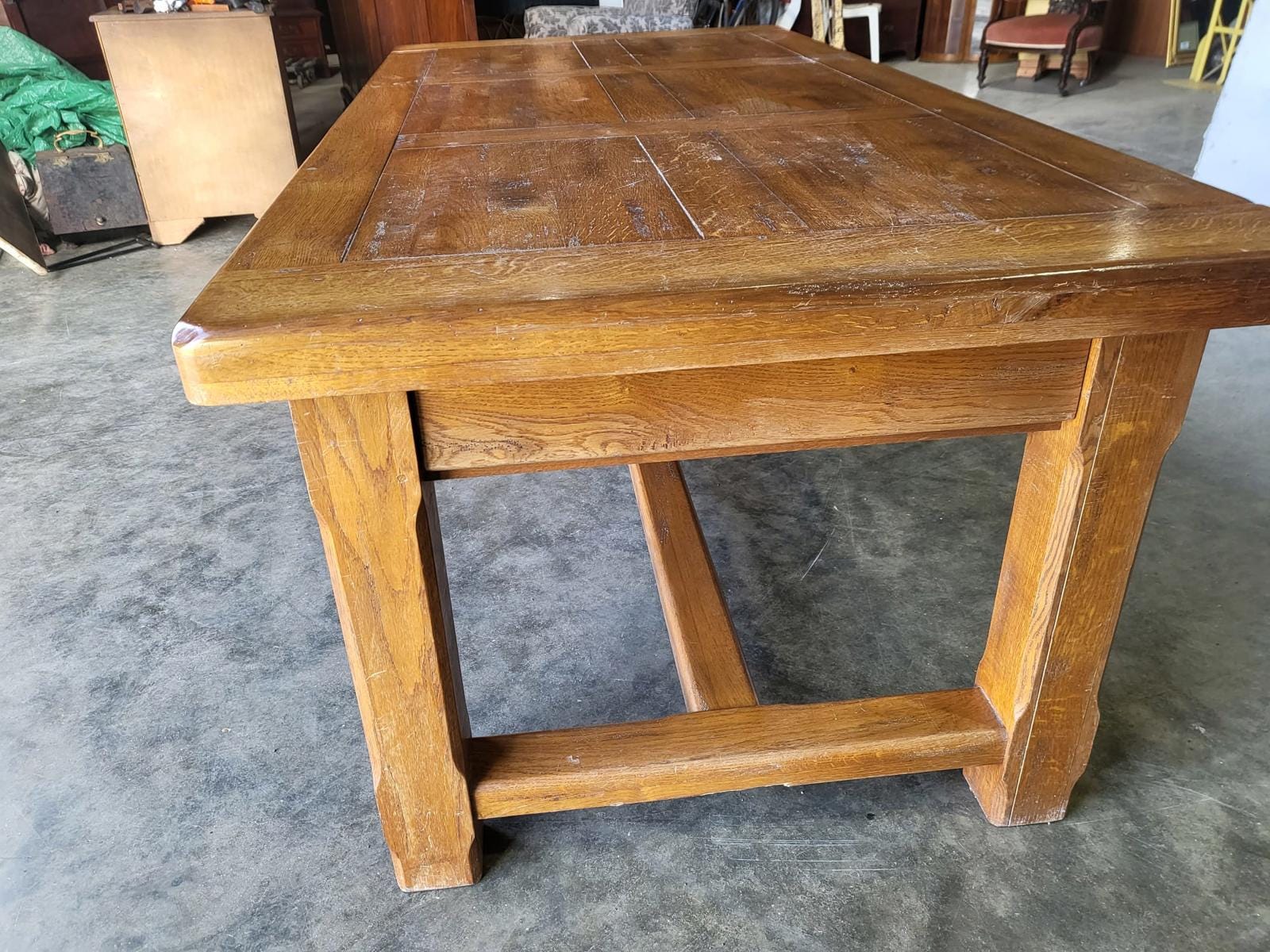Oak Rectangular Refectory Dining Table 2 Drawers Seat 8 - Etsy UK
