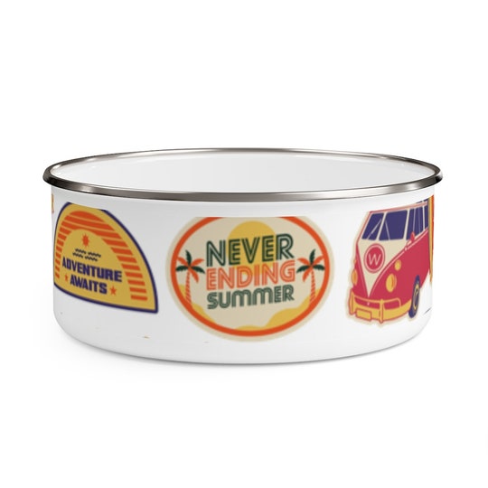 Disover VINTAGE ROAD TRIP Inspired Enamel Bowl