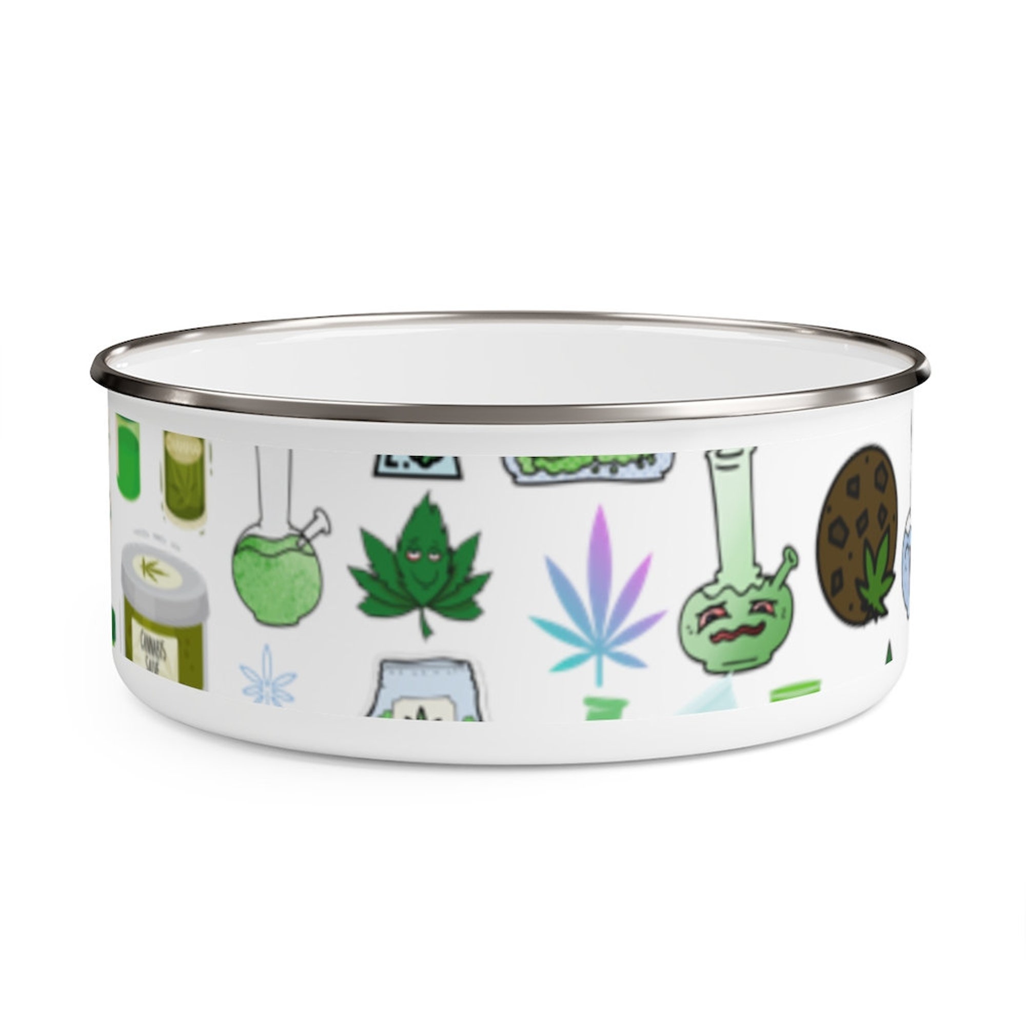 WEED MARIJUANA 420 Inspired Enamel Bowl