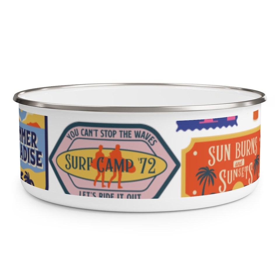 Discover VINTAGE ROAD TRIP Inspired Enamel Bowl