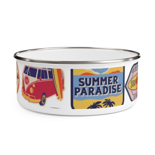 Disover VINTAGE ROAD TRIP Inspired Enamel Bowl