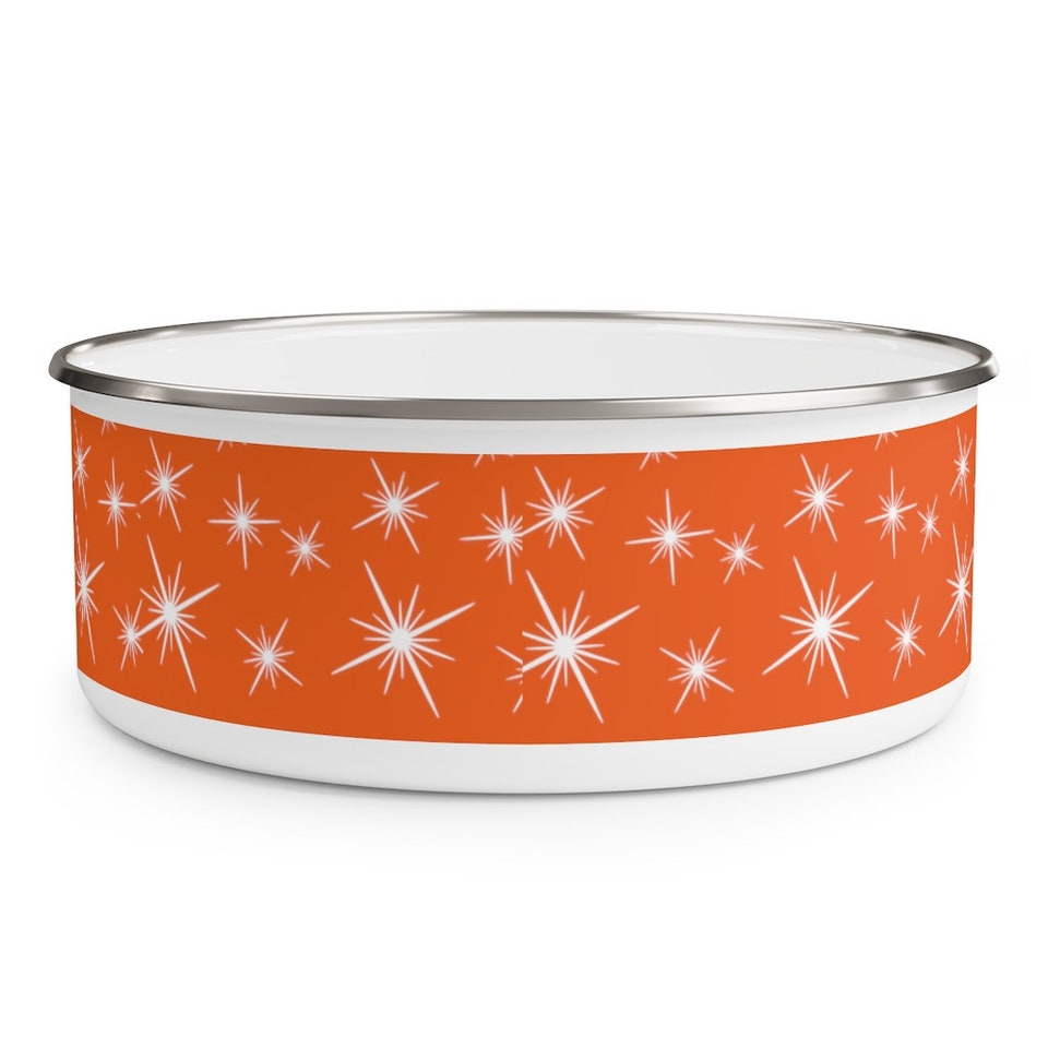 Discover GOLDEN ORANGE PYREX Inspired Enamel Bowl