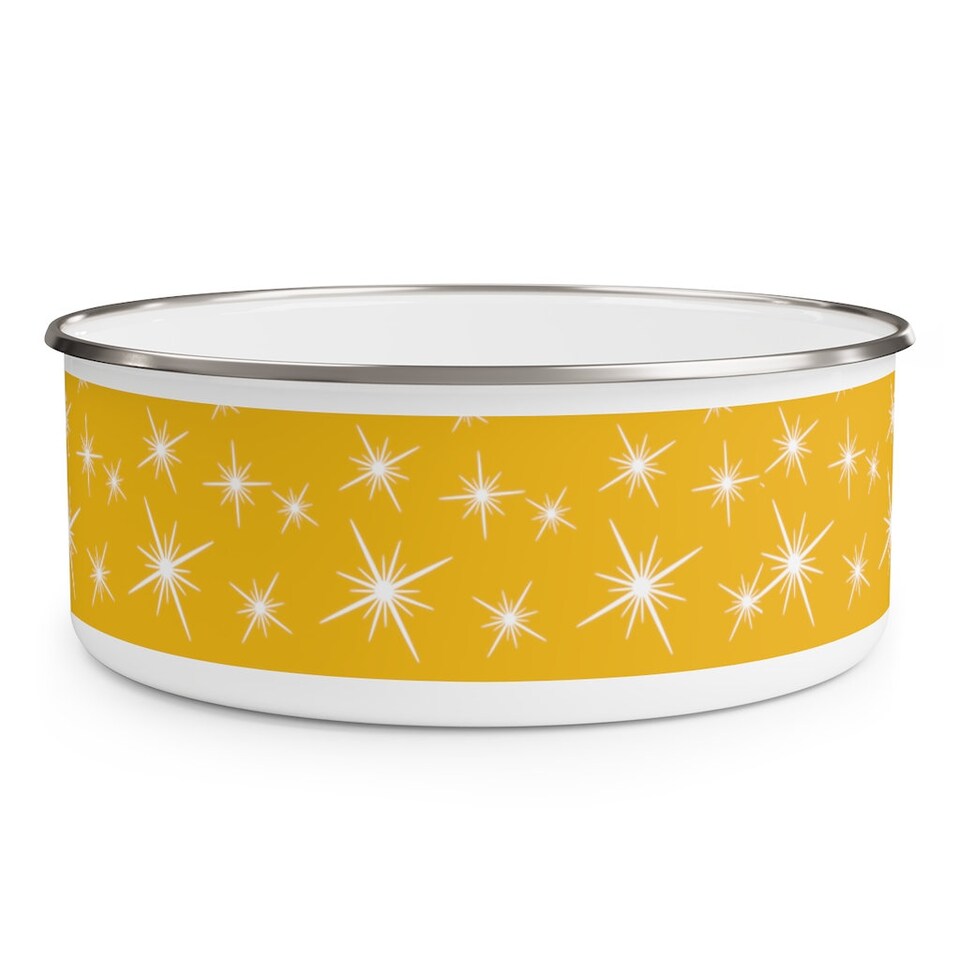 RETRO YELLOW PYREX Inspired Enamel Bowl