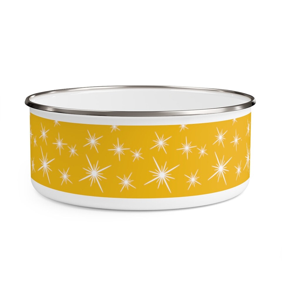 RETRO YELLOW PYREX Inspired Enamel Bowl