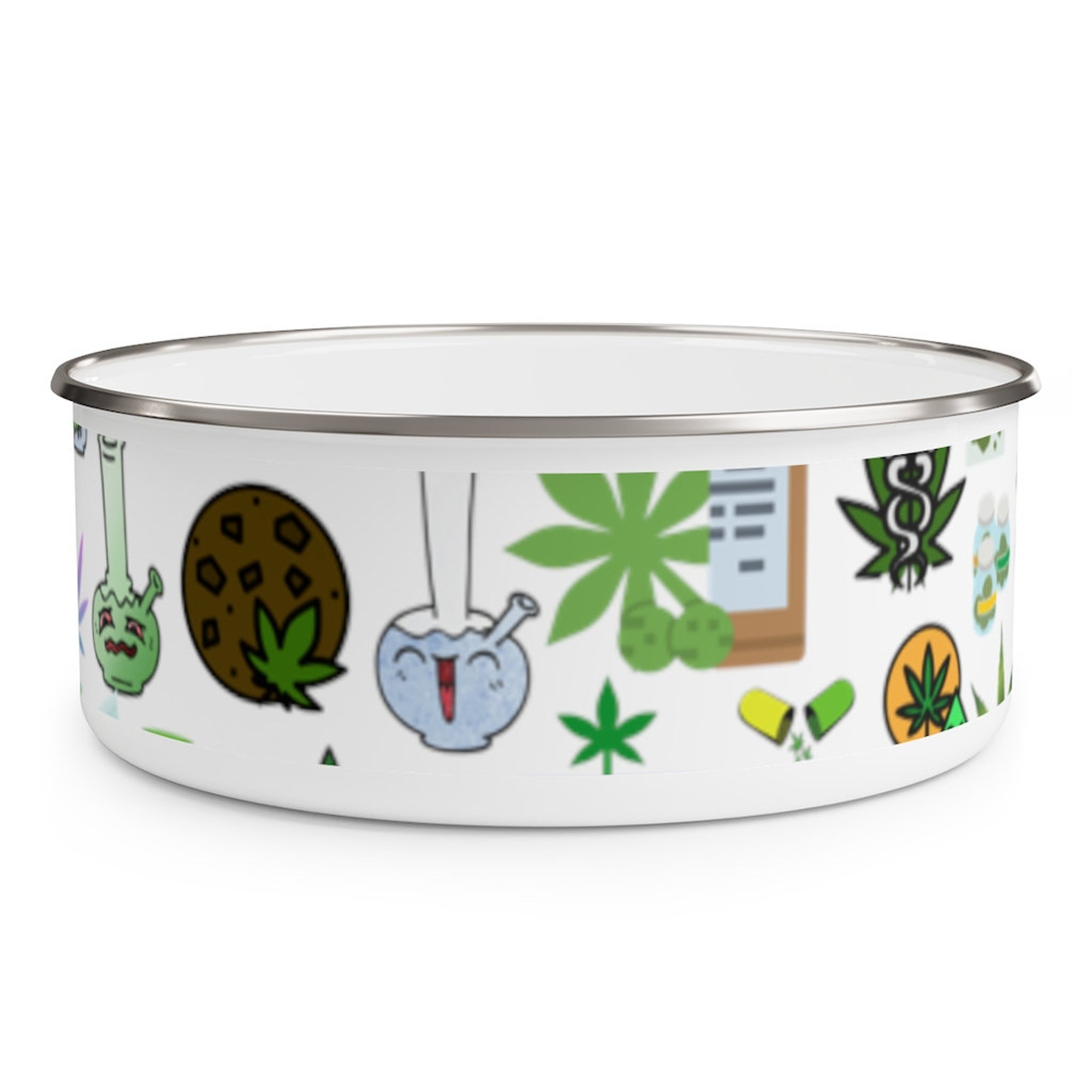 WEED MARIJUANA 420 Inspired Enamel Bowl