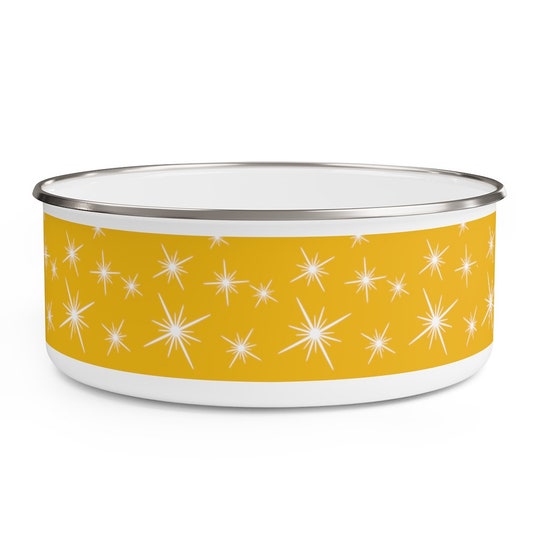 RETRO YELLOW PYREX Inspired Enamel Bowl