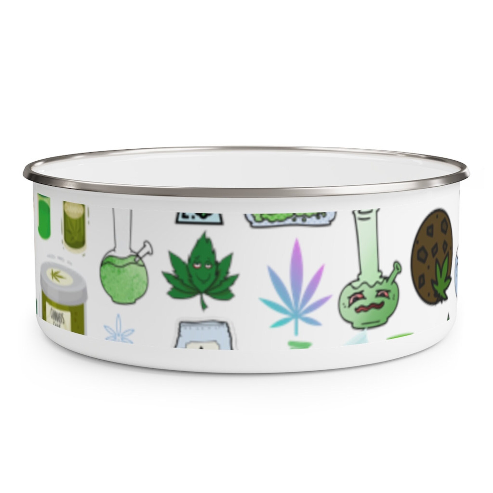 WEED MARIJUANA 420 Inspired Enamel Bowl