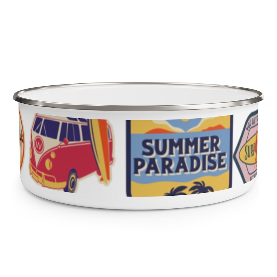 Discover VINTAGE ROAD TRIP Inspired Enamel Bowl