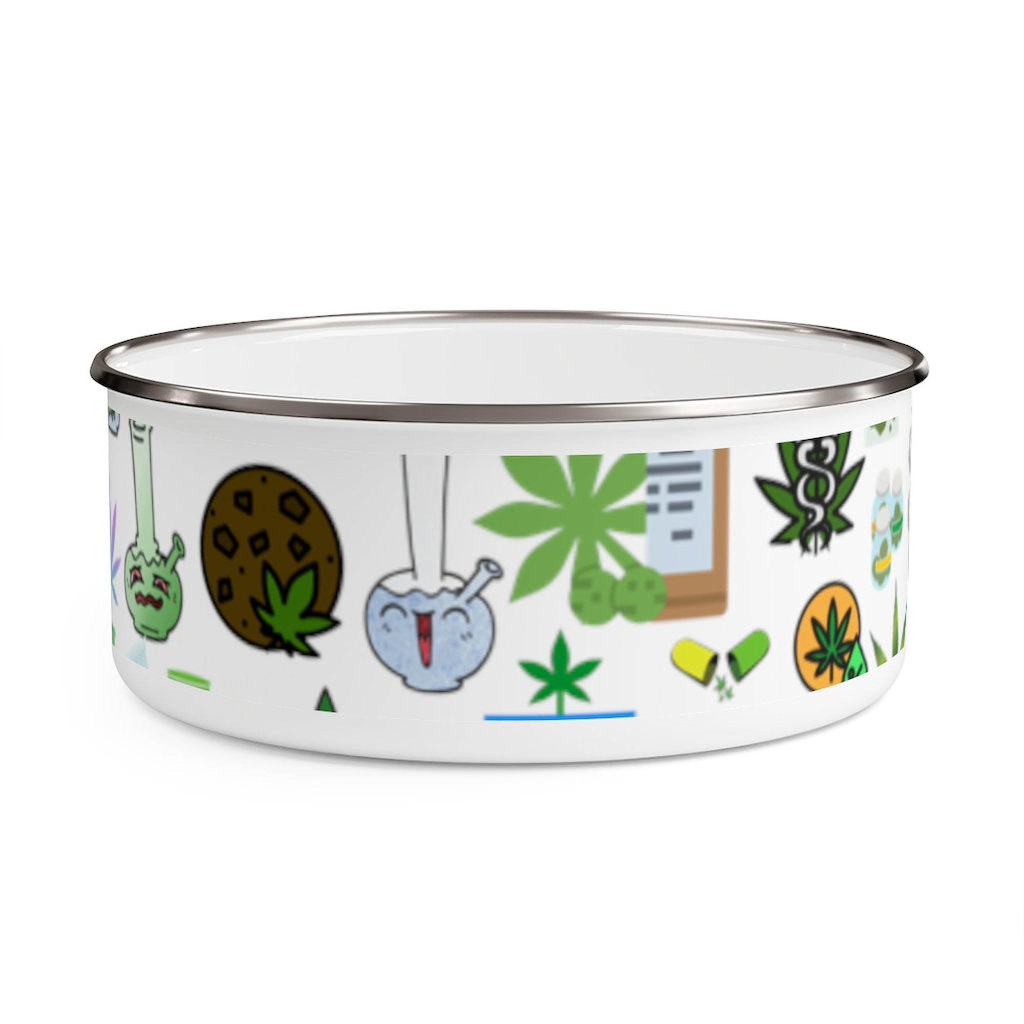 WEED MARIJUANA 420 Inspired Enamel Bowl