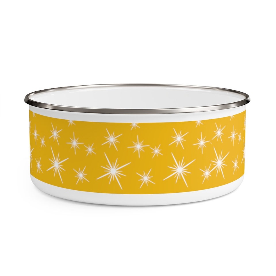 RETRO YELLOW PYREX Inspired Enamel Bowl