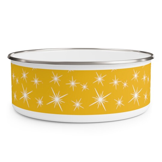 RETRO YELLOW PYREX Inspired Enamel Bowl