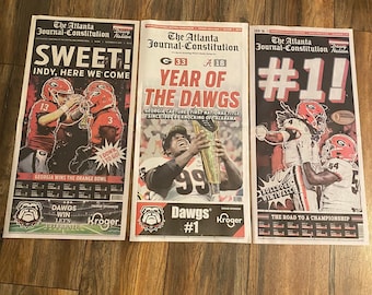 Georgia Bulldogs Football National Champions And SEC Champs Limited Edition AJC Limited Edition Newspaper’s. 3 Pack. Perfect For Framing.
