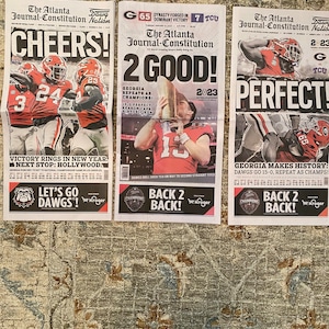 Georgia Bulldogs Football National Champions 2023 Limited Edition AJC Newspaper’s. Original Newspapers Not Reprints. In Hand Ship 2 Days.