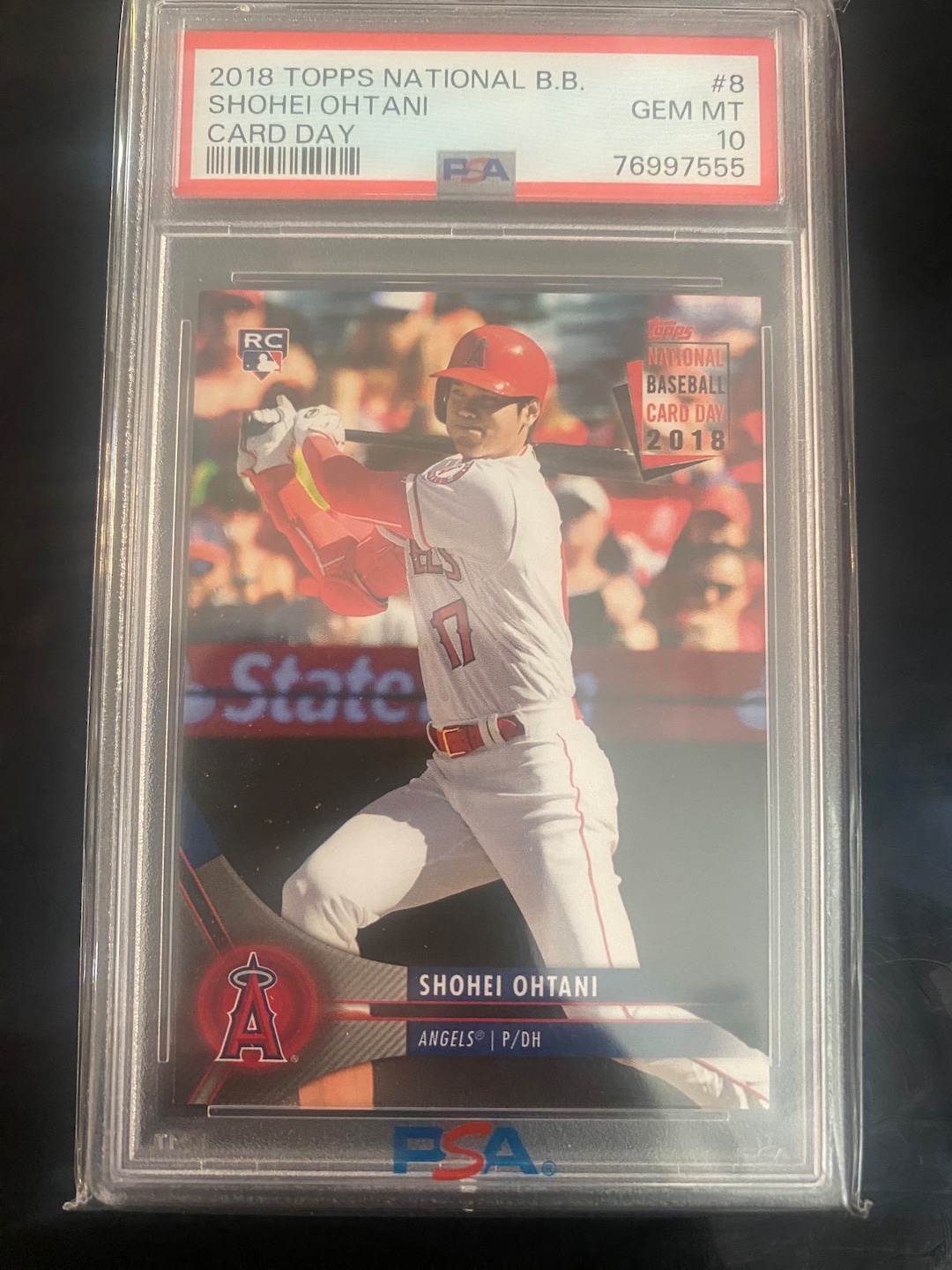Shohei Ohtani 2018 Topps National B.B. Rookie Card. Number 8 Are Day