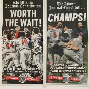 Atlanta Braves AJC World Series Limited Edition Newspaper Original Wednesday Edition. Full 16 Pages. Will Ship Out Next Day. Over 3200 Sold.