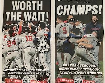 Atlanta Braves AJC World Series Limited Edition Newspaper Original Wednesday Edition. Full 16 Pages. Will Ship Out Next Day. Over 2500 Sold.