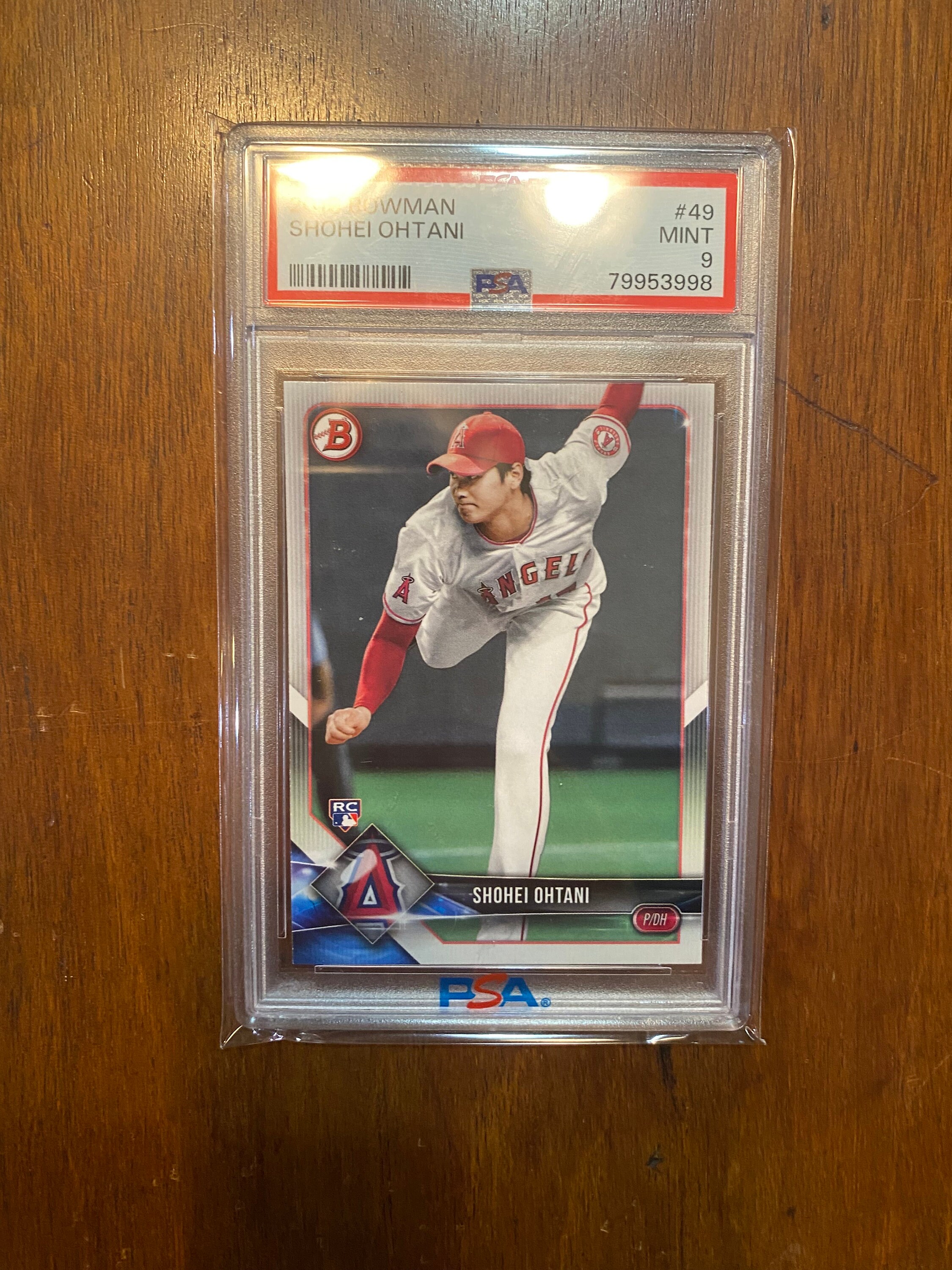2018 Bowman Shohei Ohtani Rookie Card #49 - PSA 9 Gem Mint Condition