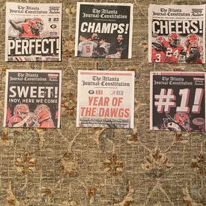 Georgia Bulldogs Football National Champions 2022-2023 And Atlanta Braves World Series Champions AJC Limited Edition Newspaper’s. 6 Pack.