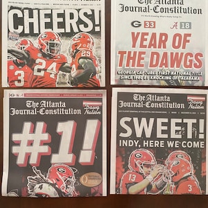 Georgia Bulldogs Football Limited Edition National Champions 4 Pack Newspapers From 2021-2022 and 2022-2023 Playoff Win Paper VS  Ohio State